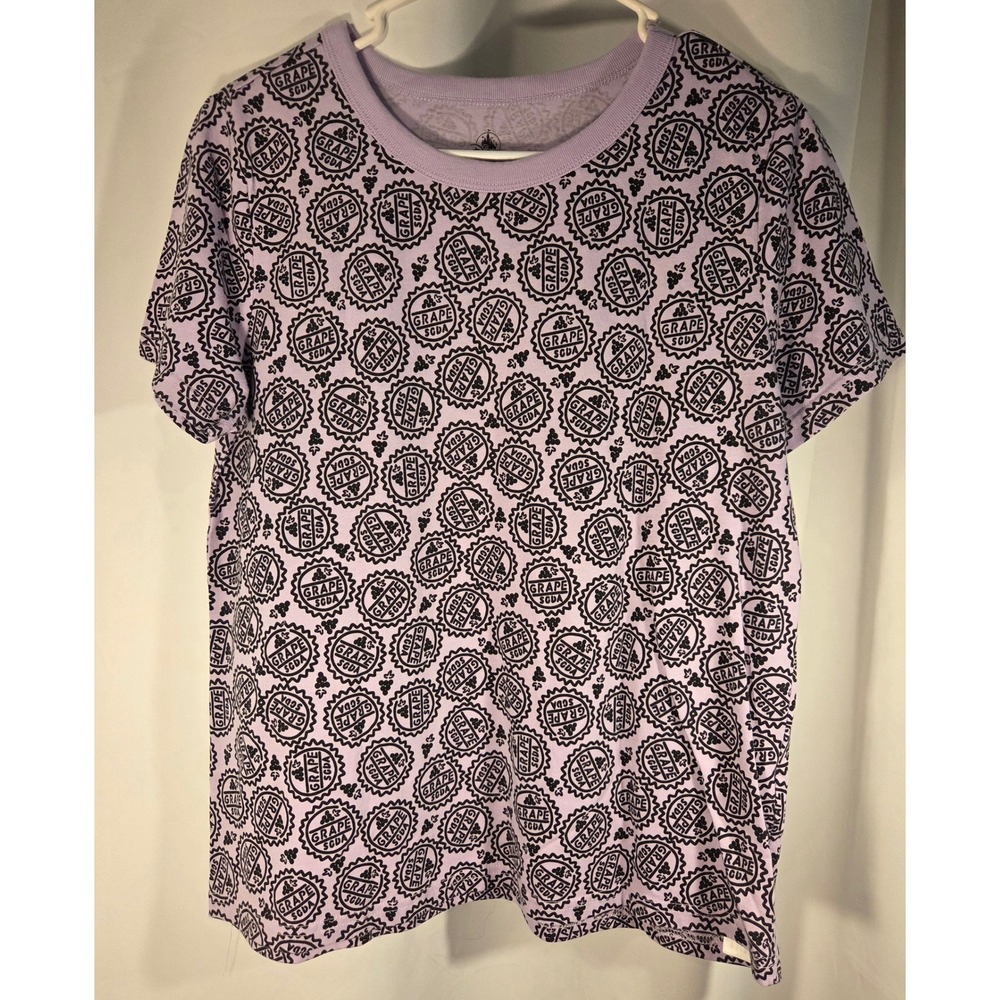 Disney Pixar Up T-Shirt Women Large Purple Excellent Grape Soda All Over Print